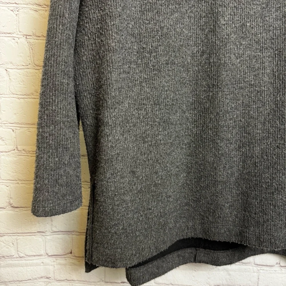 by Anthropologie pullover charcoal grey neutral mock neck sweater size Small